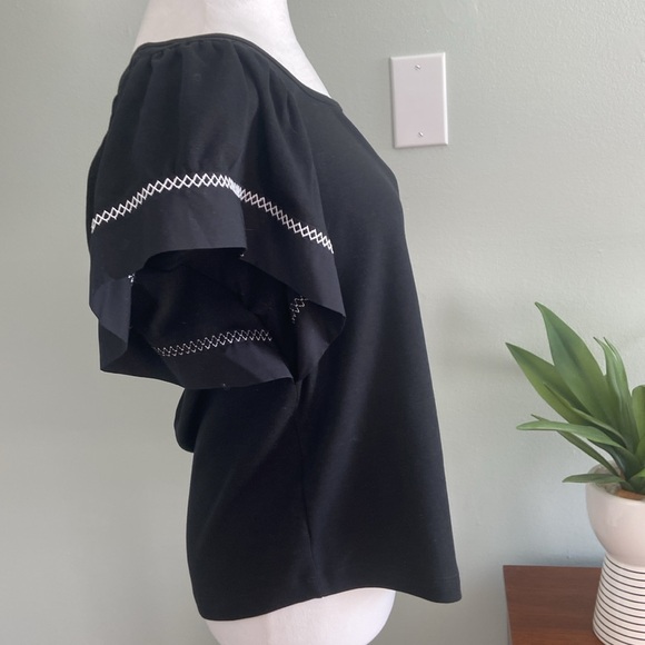 NWT Anthropologie Maeve Sherman Flutter Sleeve Shirt Size Small - Picture 7 of 10